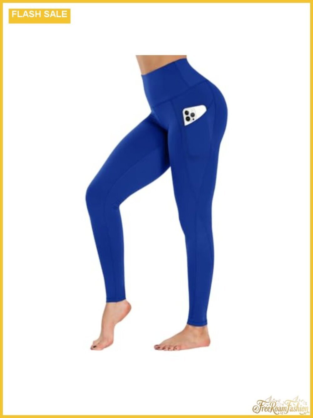 High Waist Yoga Pants with Pockets, Tummy Control Compression Workout Leggings